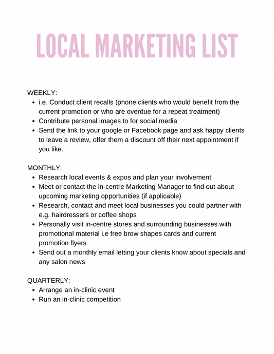 Salon Marketing Checklist