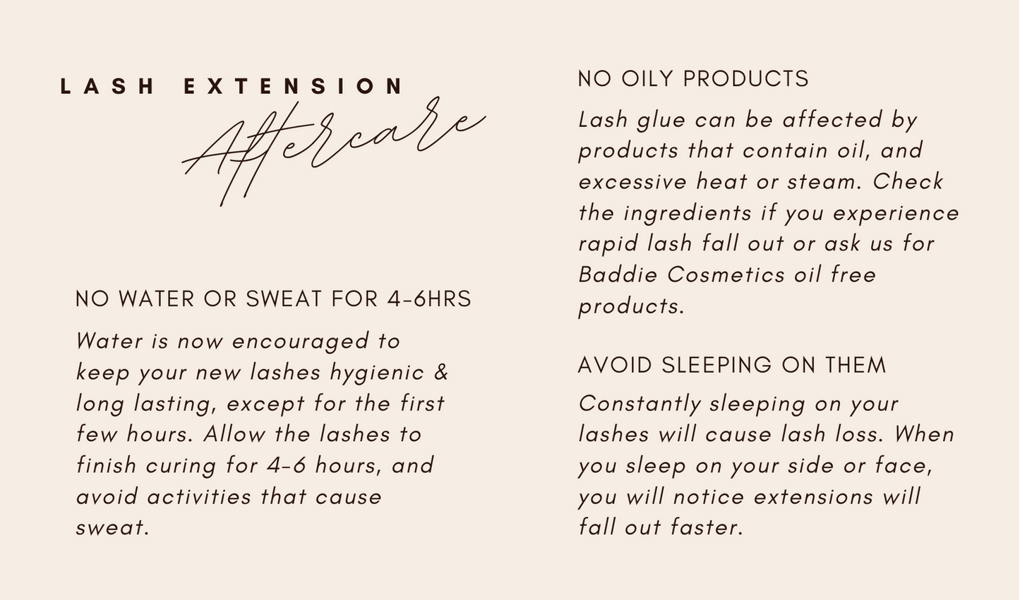 LASH AFTERCARE BUSINESS CARD TEMPLATE: EDITABLE IN CANVA