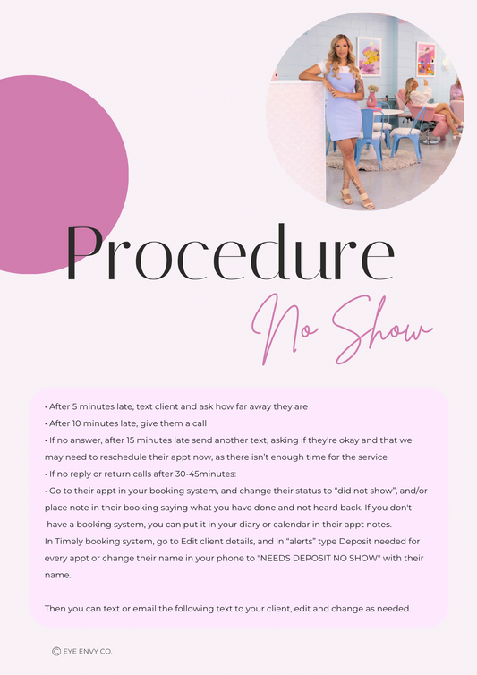 NO SHOW PROCEDURE PDF: DOWNLOAD