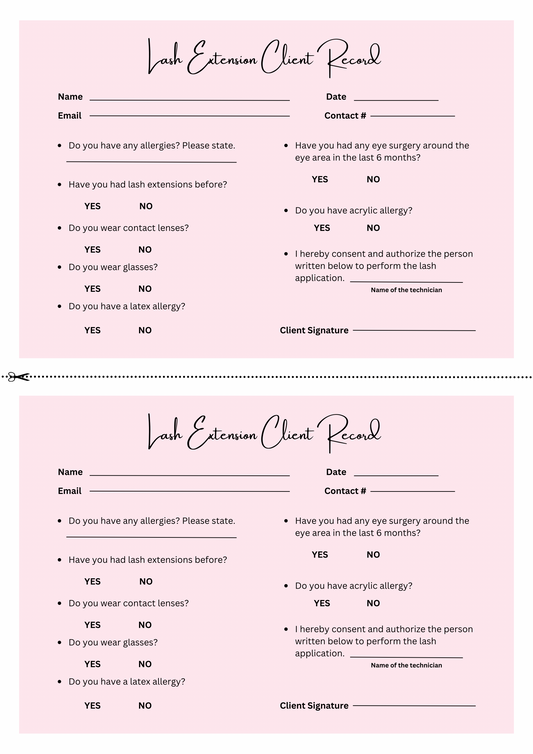 A6 CLIENT CONSULTATION FORM: EDITABLE IN CANVA