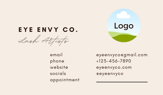 LASH AFTERCARE BUSINESS CARD TEMPLATE: EDITABLE IN CANVA