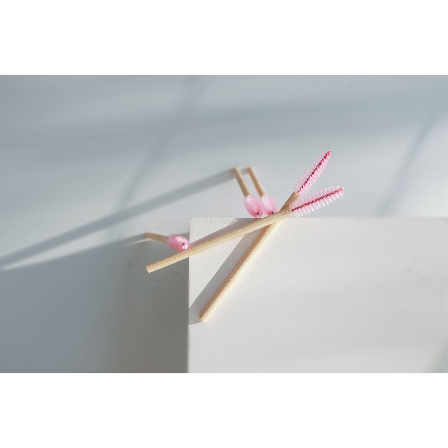 Pink Eco Friendly Bamboo Mascara Wands / Mascara Brushes