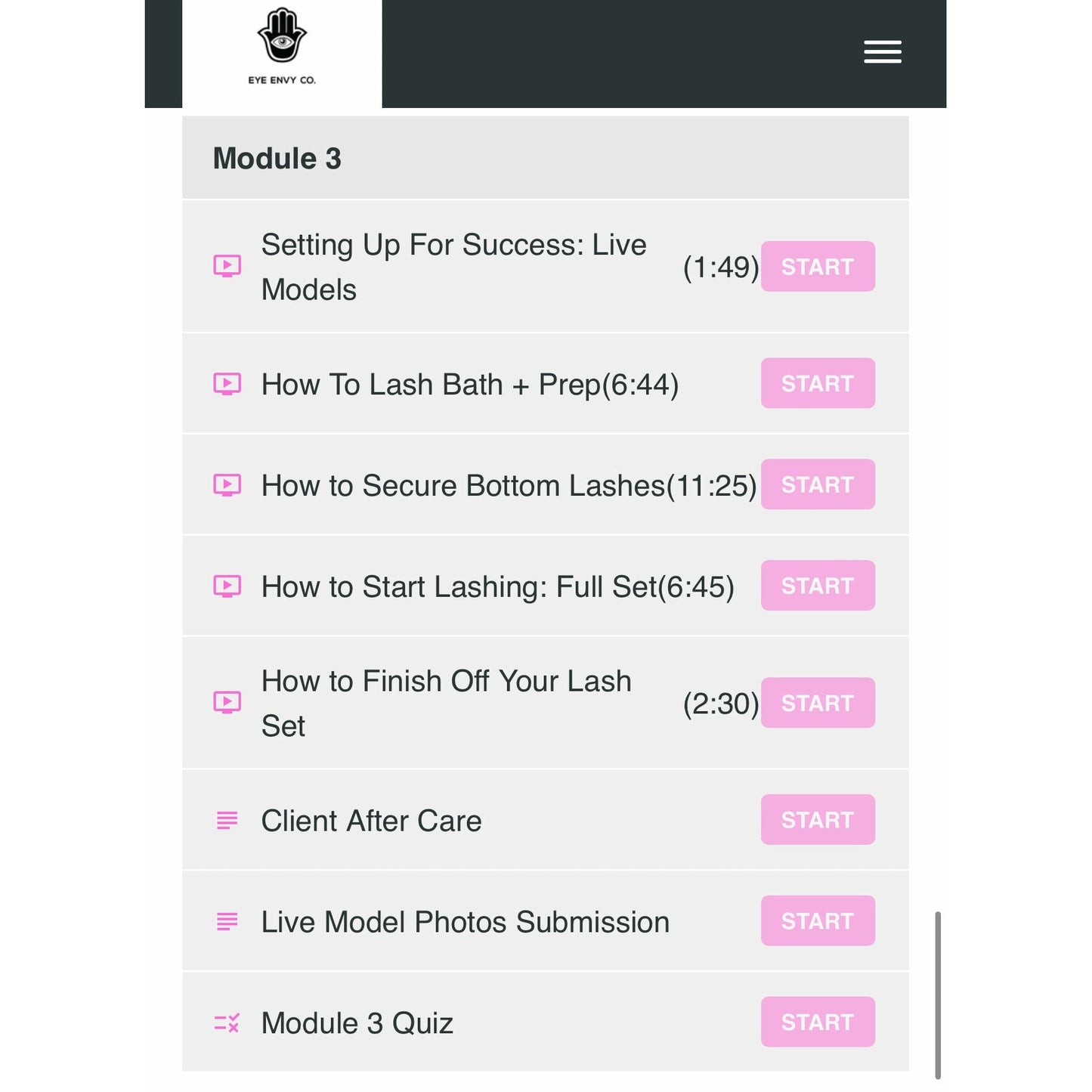 COURSE BUNDLE LEARN TO LASH:  ONLINE CLASSIC, VOLUME + HYBRID EYELASH EXTENSIONS