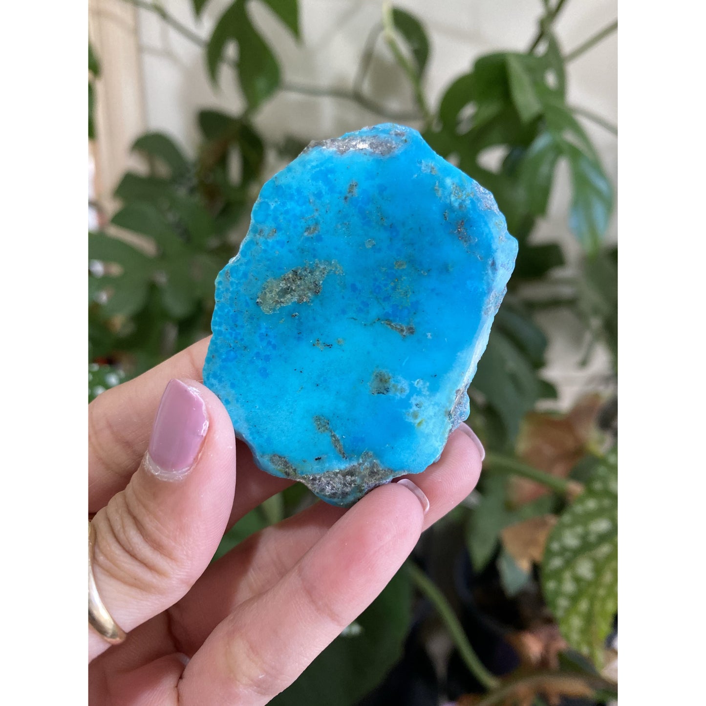Turquoise Semi Polished Crystal Slab